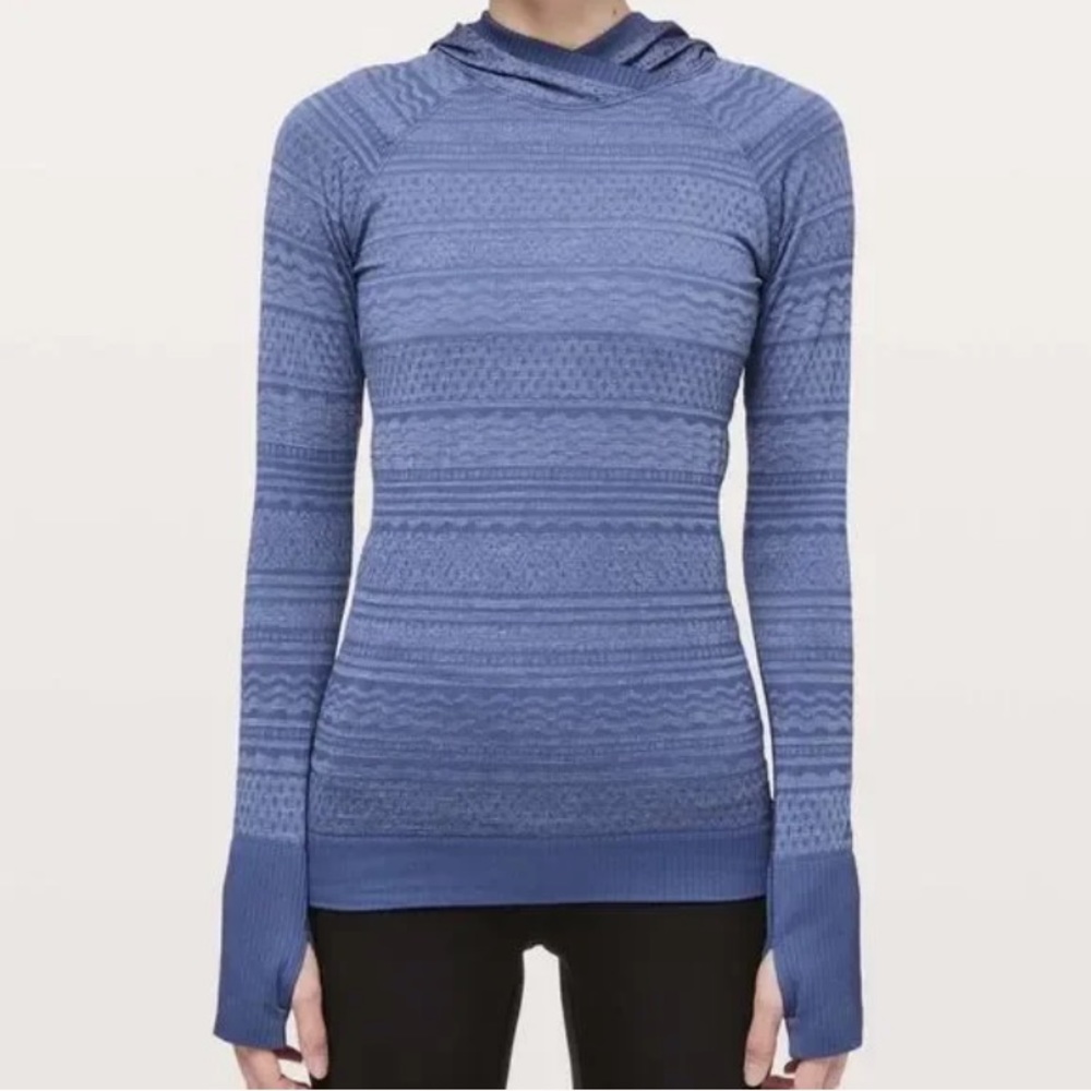 Lululemon Gatsby Blue White Rest Less Hoodie/Pullover Restless Hoodie Size 4